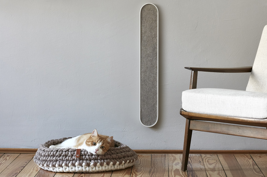 Modern wall-mounted cat scratch panel